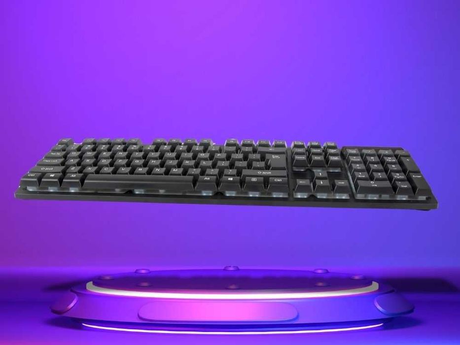 Tastatura gaming iluminata LED RGB silentioasa cu bloc numeric USB