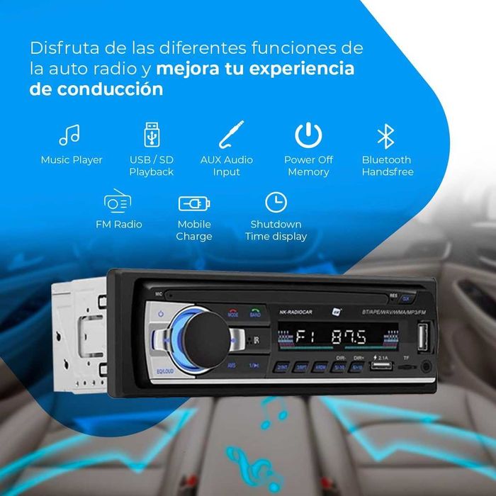 Аудио MP3 Плеър за Кола NK, Bluetooth, Radio, AUX Function, Dual USB Port, 4x40W