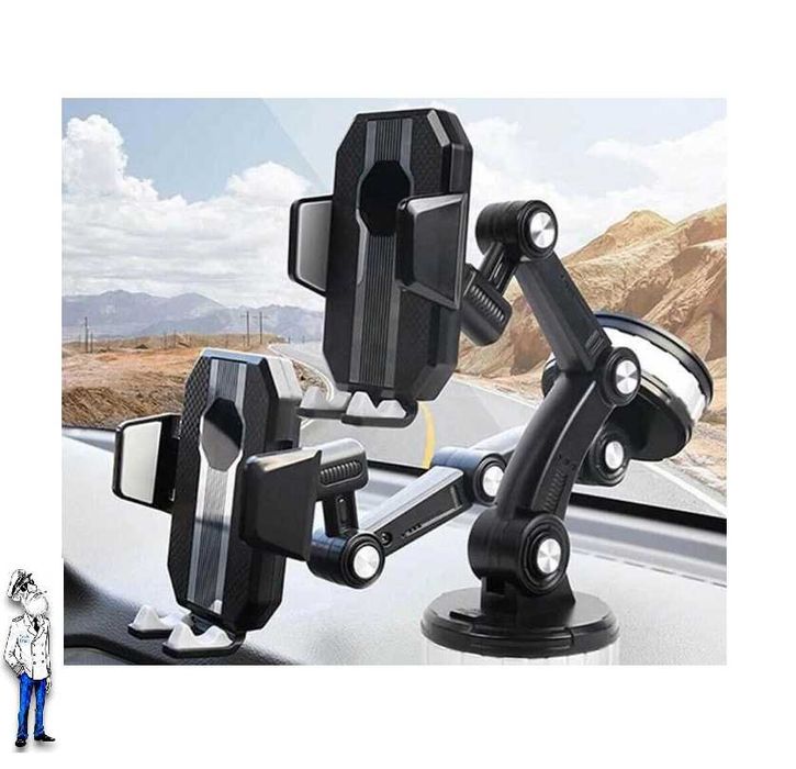 Стойка за телефон за кола, Поставка с вендуза, от 60 до 100мм