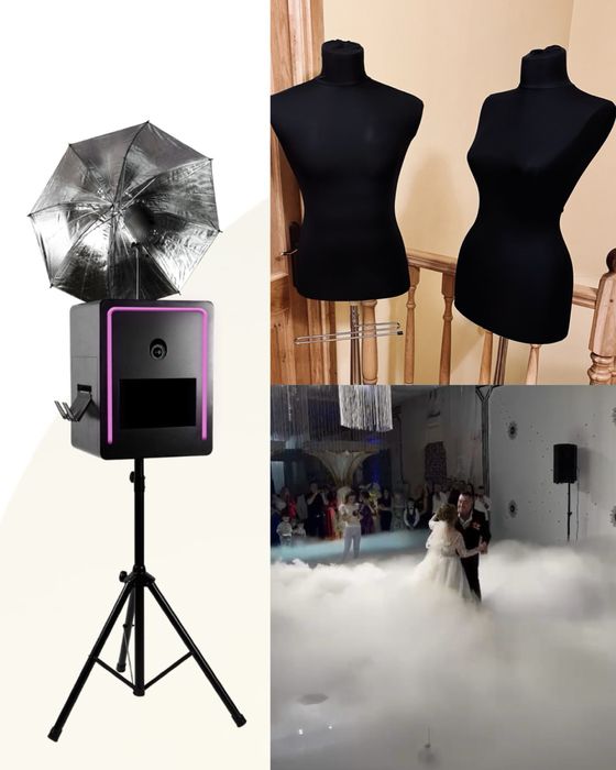 Manechine pentru mire si mireasa/cabina foto/fum greu