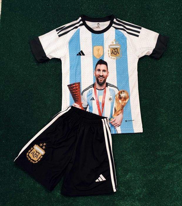 Мъжки детски екип Аржентина Меси adidas мъжка детска фланелка