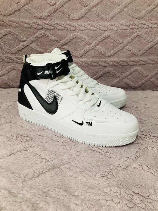 Ghete Nike AF1 alb spate negru