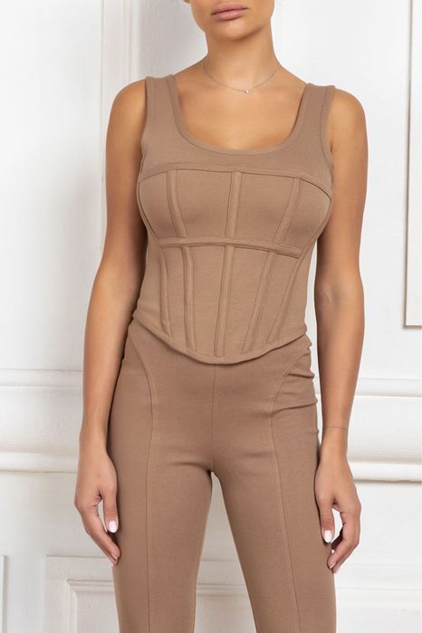 Cliche чисто ново бюстие корсет в камел