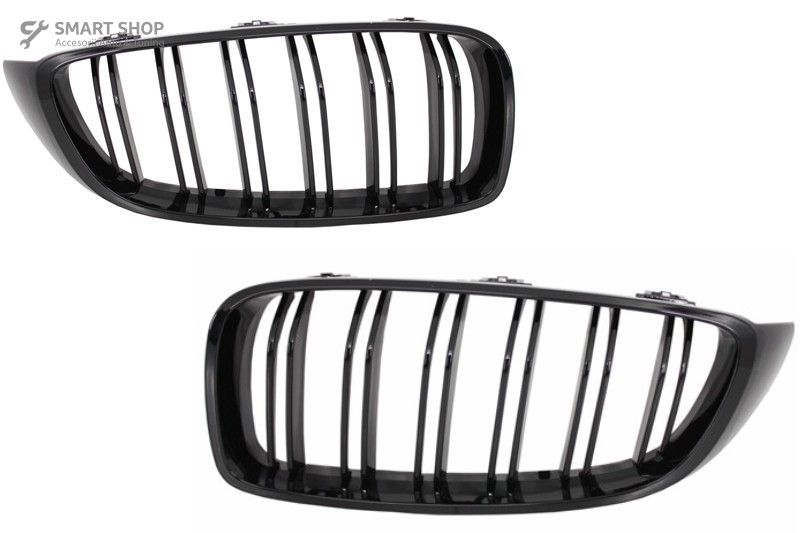 Bara Fata cu Grile Negru Lucios BMW Seria 4 F32 Coupe F33 Cabrio F36 G
