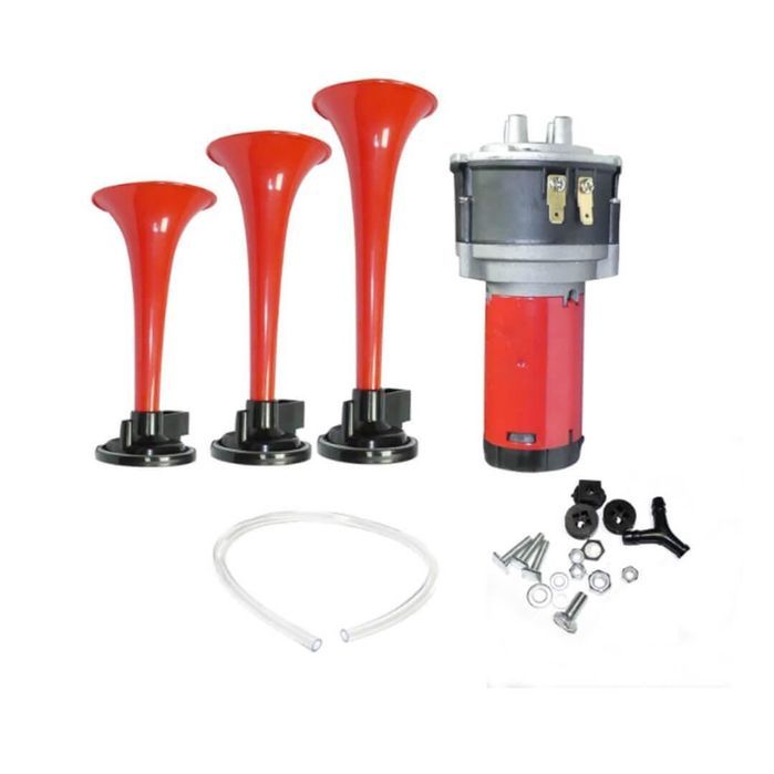Тромба клаксон сирена 3-ка с компресор за 12v кола камион бус