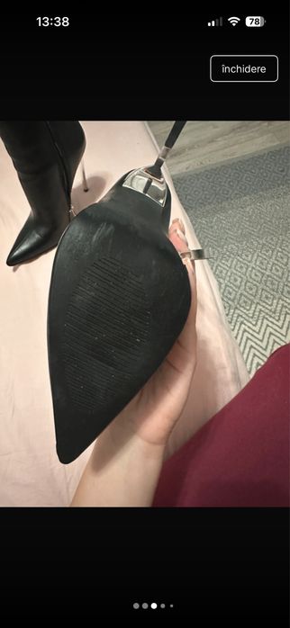 Botine cu toc argintiu Alani