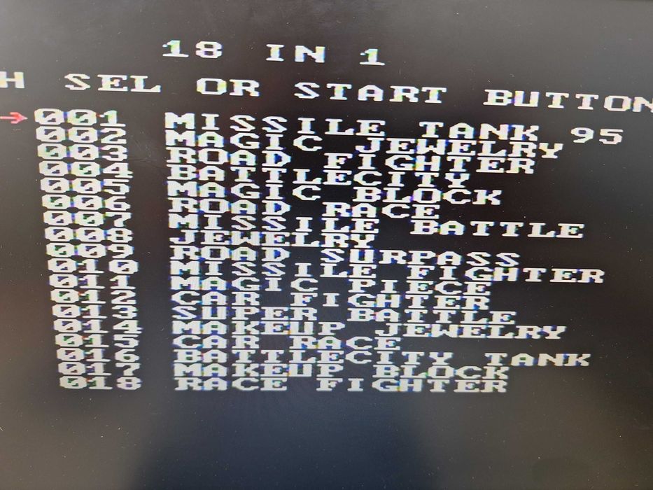 18 in 1, caseta discheta clasica cu joc pentru consola TV