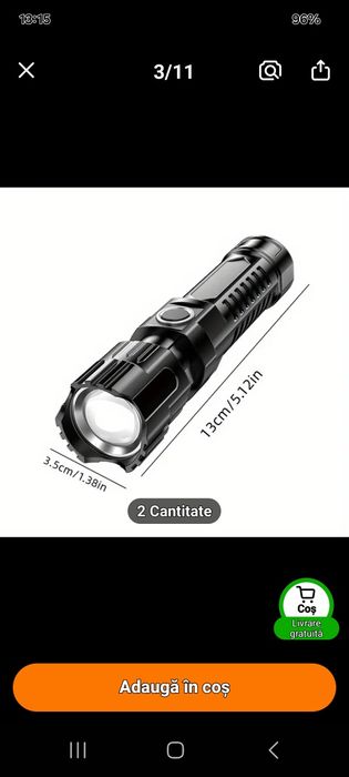 Lanterne LED reîncărcabile cu lupă