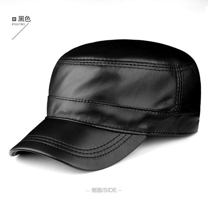 Мужская шапка кепка из натуральной кожи зимняя утепленная мужской