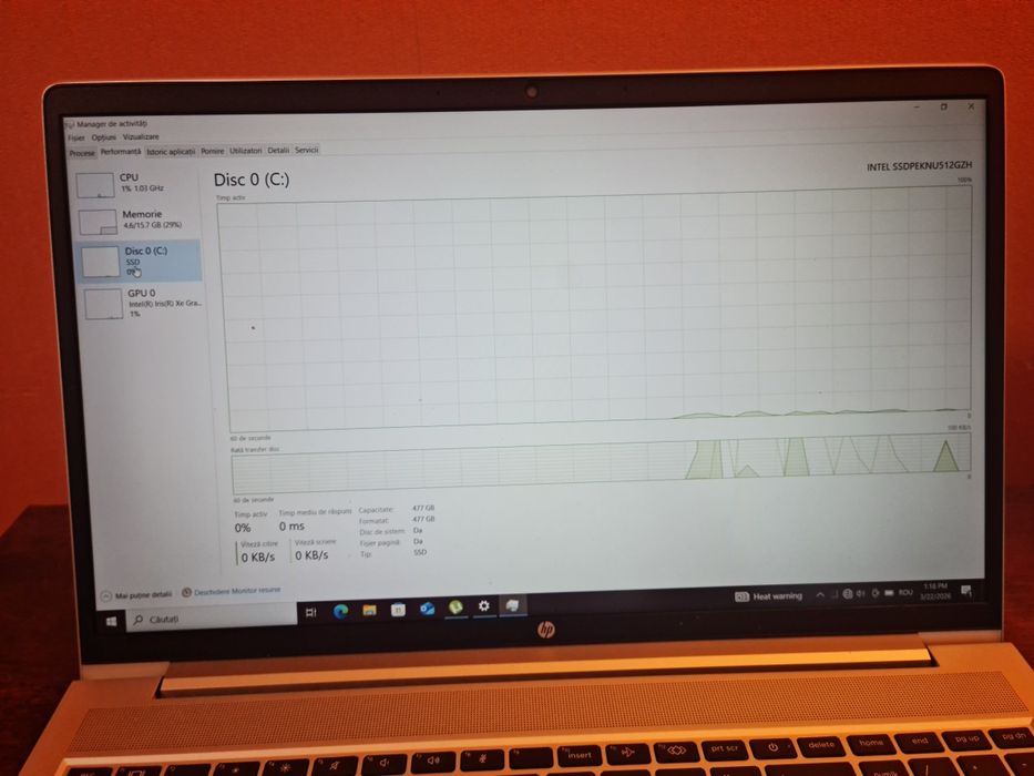 HP Probook I5 11g 2.4Ghz 16GB RAM 500GB SSD Iris xe  stare EXCELENTA