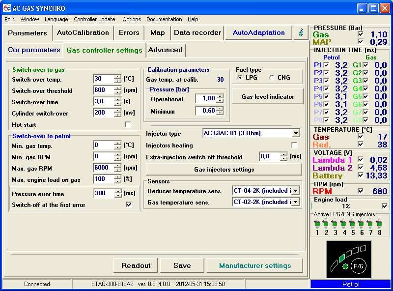 Interfata GPL Tomasetto STAG 200, 300 , Milano , EasyFas, FastCom, AGC