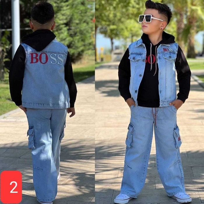 Blugi+vesta+ hanorac  băieți 3-14 ani