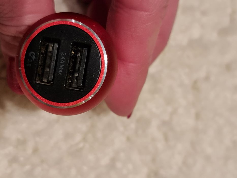 Baseus Incarcator Auto Golden Contactor Dual USB Intelligent Red