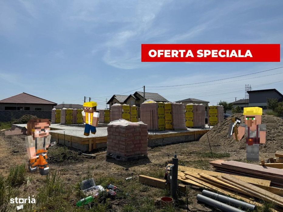 Duplex, 4 camere, 115mp utili, 350 mp teren, garaj - Mosnita Noua