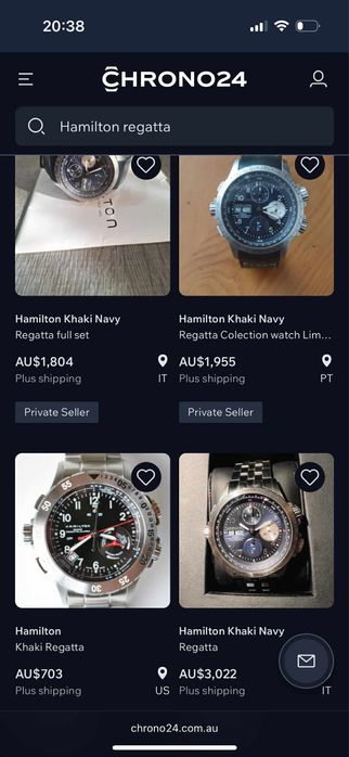 Hamilton khaki navy regatta automatic