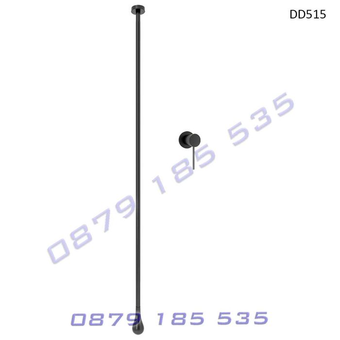 Висящ душ смесител  черен матов цвят монтаж таван стенен смесител