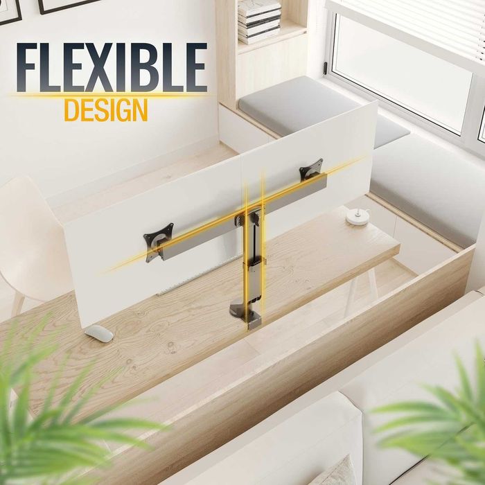 RICOO TS3811 Регулируема накланяща се стойка за маса с 2 екрана 17-27