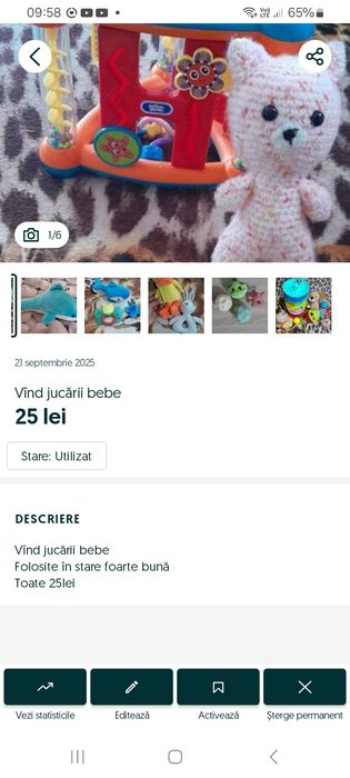 Vînd jucării interactive toate 3 sunt funcționale + un colac pn toalet