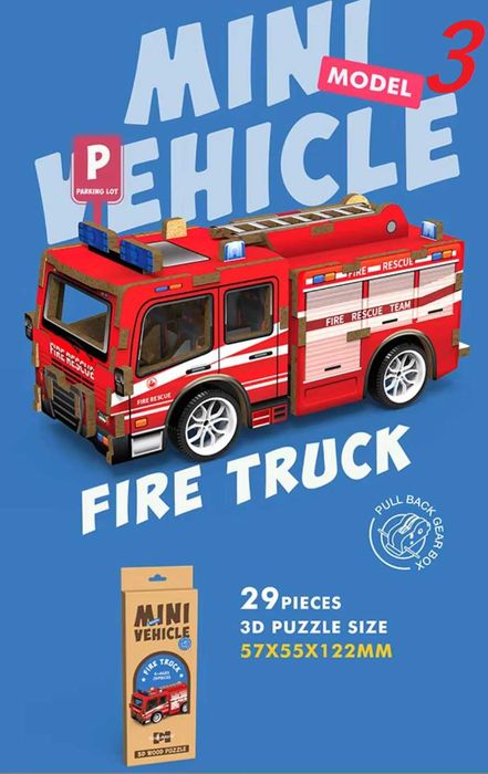 10 модела 3D Направи си сам - Пъзел с Коли за издърпване назад