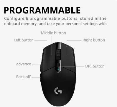 Logitech G304 Wireless Mouse Gaming Office Desktop Laptop