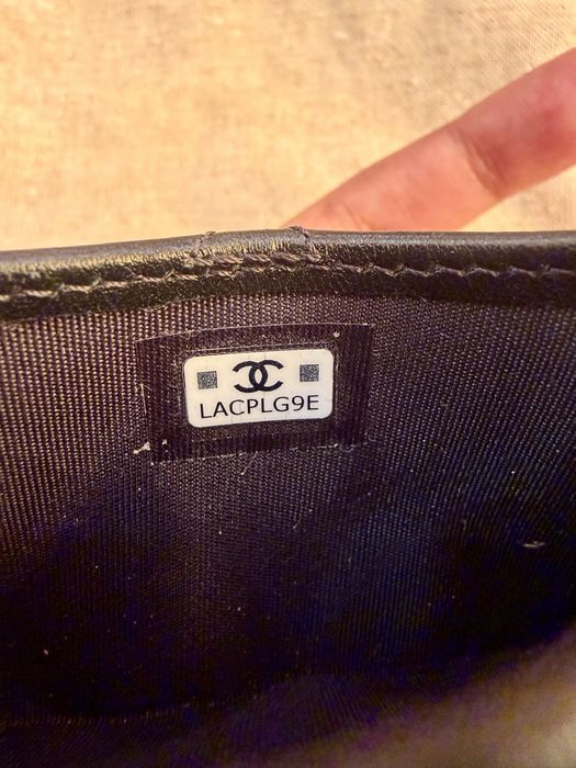 Chanel  Lambskin Quilted Card Holder Black