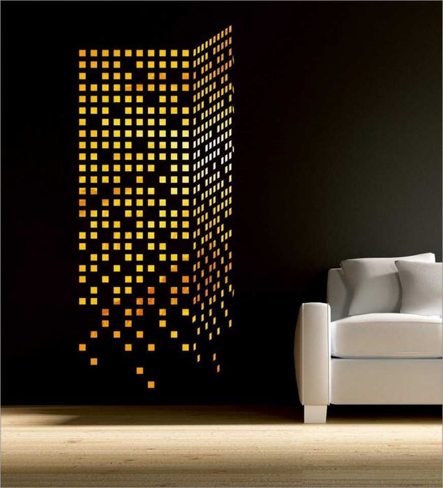 Set Oglinzi Design Patrat Oglinzi Decorative Acrilice 2/2 Gold 100 buc