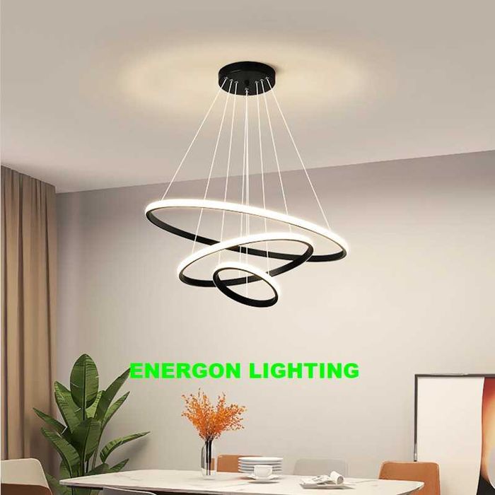 Луксозна Интериорна LED лампа висок клас висяща димируема три цвята