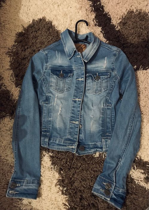 Geaca de blugi fishbone si vesta din blana