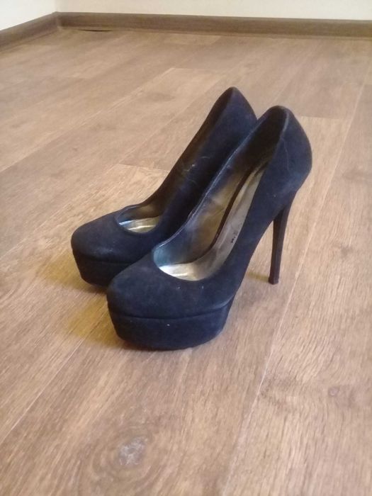 Туфли черные замша