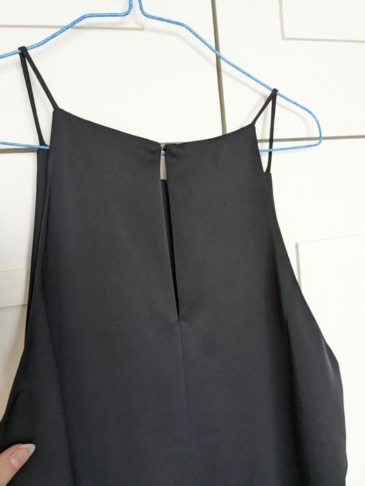 H&M сатенена черна рокля