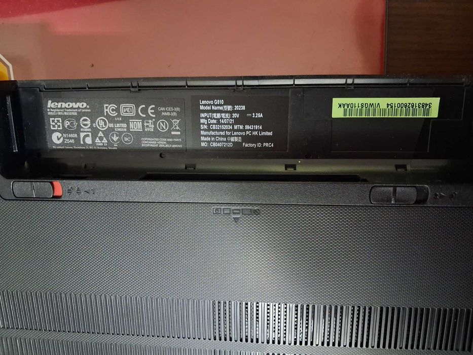 Лаптоп Леново G 510 8GB RAM ,250 GB SSD, Widndows 10