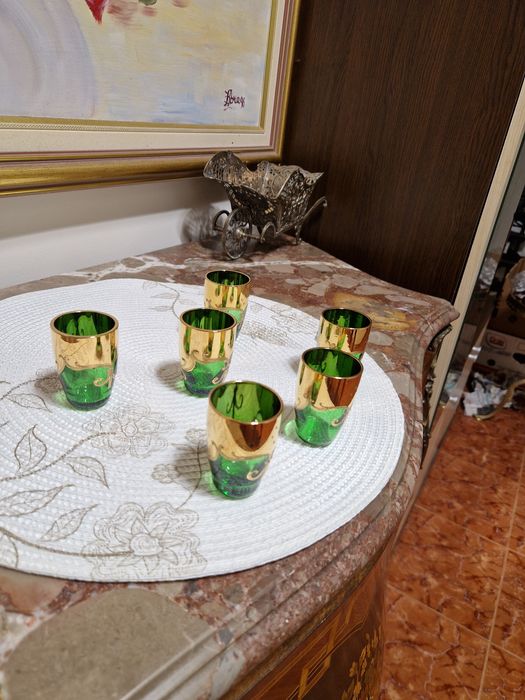 Страхотен антикварен чешки кристален сервиз Бохемия