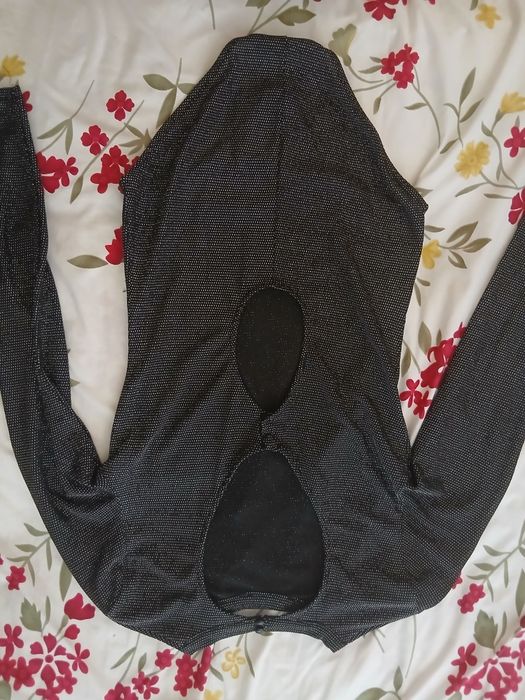 Body Clockhouse M negru cu efect metalizat, mânecă lungă