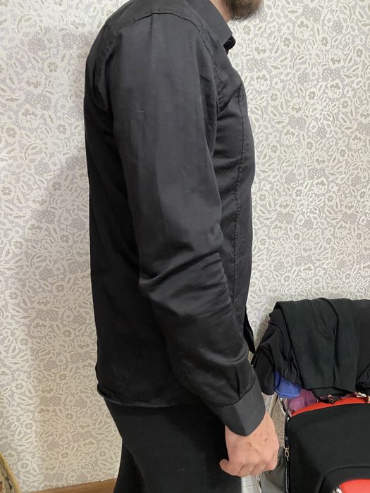 Черная Мужская рубакша L