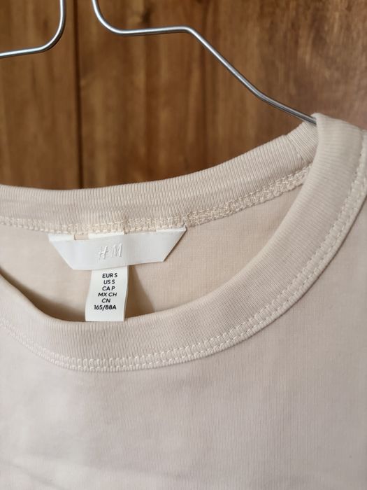 Бежова памучна тениска H&M