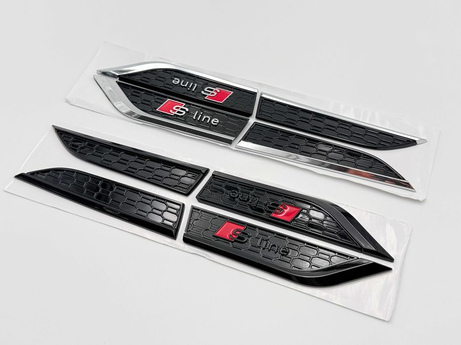 Set Embleme Compatibile Audi A5 S-line F05 aripa/usa crom/negru