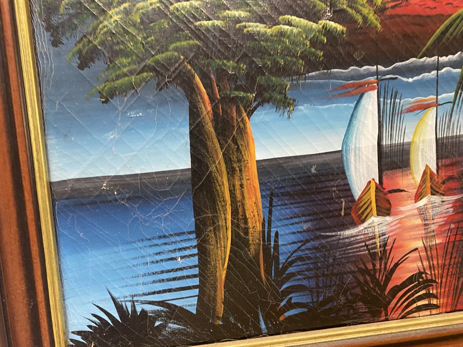 Стара френска картина маслено платно