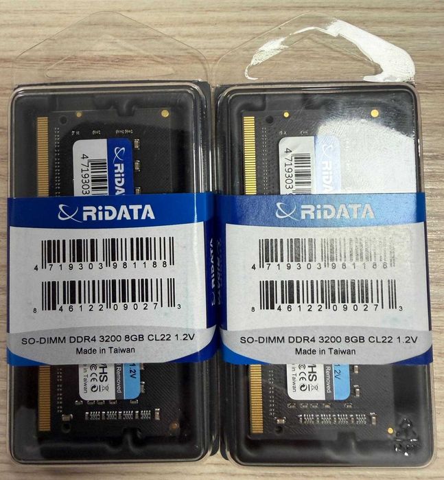 Memorie notebook RIDATA 16 GB ( 2 x 8GB), DDR4, 3200Mhz CL22, 1.2v