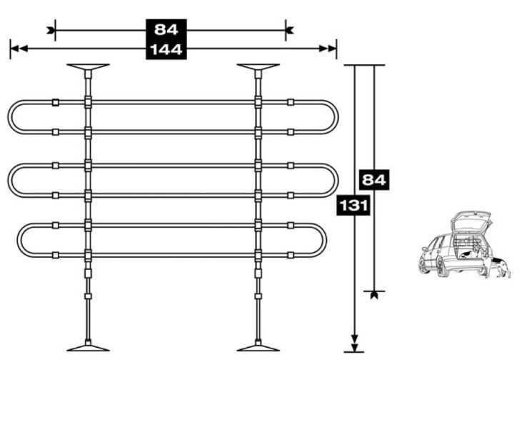 Преграда за кола за домашни любимци, за багажник