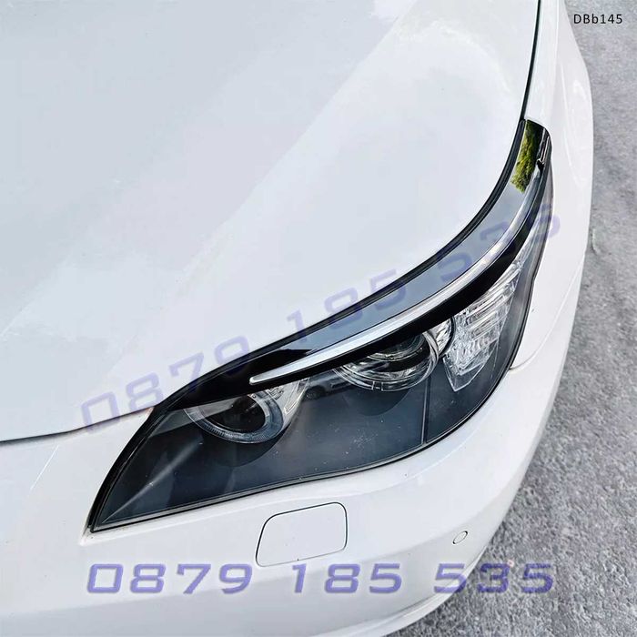 Вежди за фарове за BMW 5 E60 E61 2004-2010, черен гланц – DBb145 тунинг добавки е60 е61