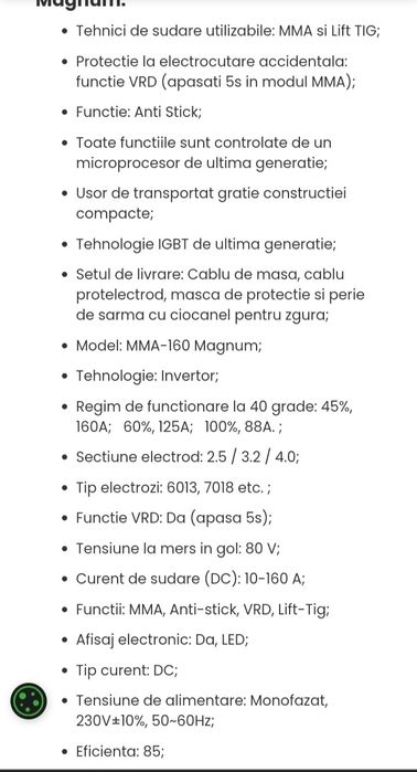 Tig-Mma Aparat de sudura cu Argon Tig-MMA complet. Ieftin