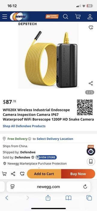 Endoscop industrial 10m Nou