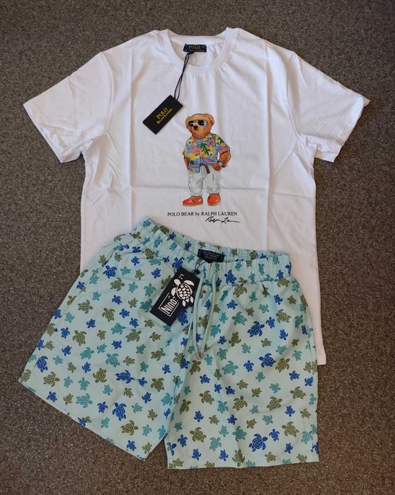 Нова мъжка тениска Ralph Lauren Polo bear фланелка мече лято памук