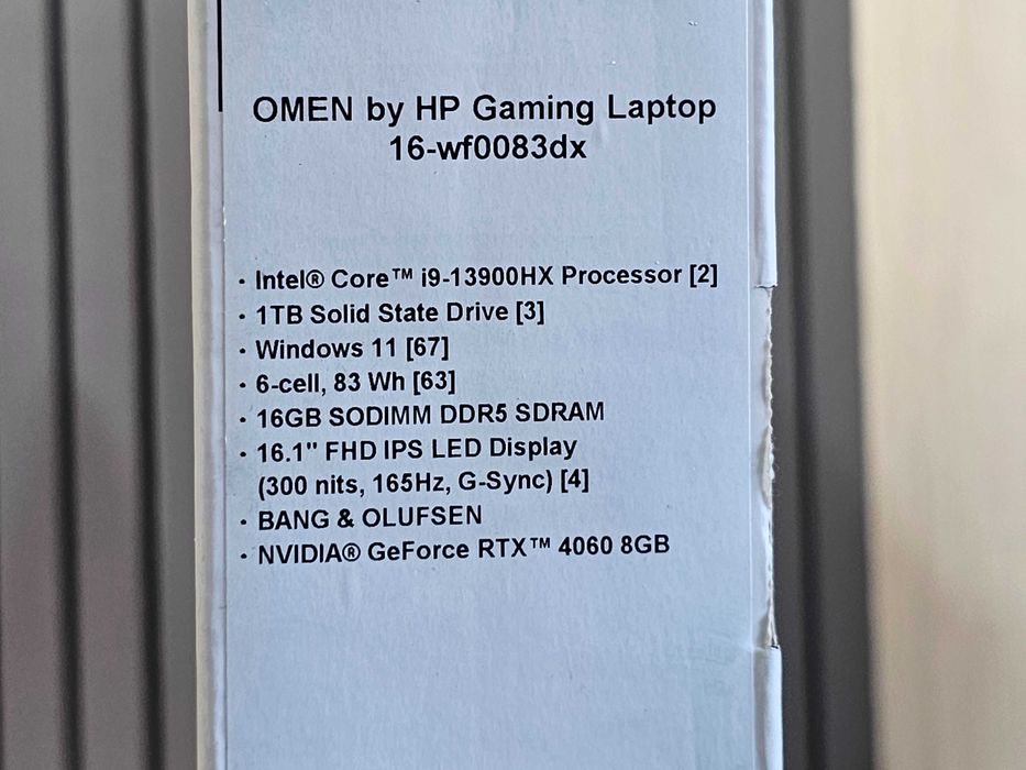 ПРОДАМ OMEN 16 Монстр Ноутбук Core™i9-13900HX/16GB/1TB/RTX4060/165HZ.