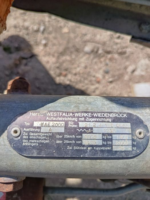 Westfalia 2000t  2,5/1.4м двуостно ремърке