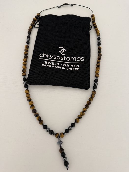 Vand Colier cu cruce TigerEye Chrysostomos