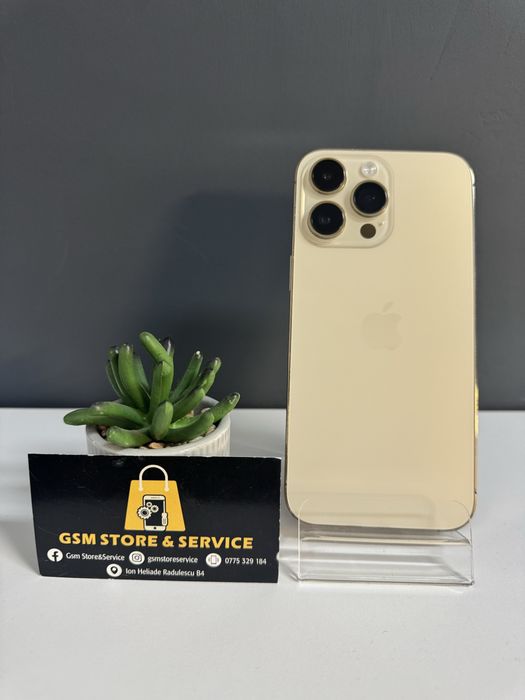 Iphone 14 Pro Max Gold 97% Baterie 256Gb 2 Ani Garantie Gsm Store&Service