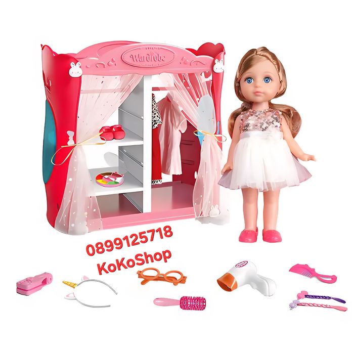 Кукла със спалня/гардероб и аксесоари