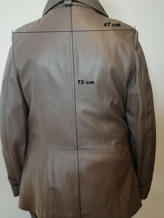 Geaca / jacheta piele XL, noua, culoare taupe