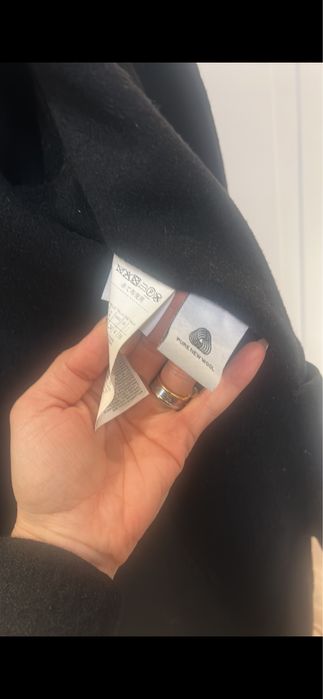 Max Mara Черно Палто вълна с калъф